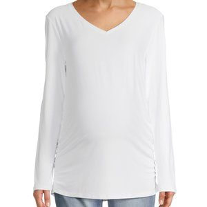 Time and Tru Maternity Long Sleeve T-Shirt White Size L
